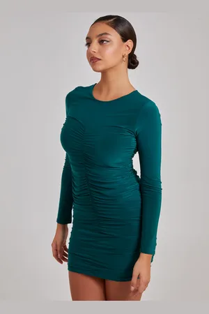 Pink Vanilla Womens Long Sleeve Ruched Dress - - Size 10 UK