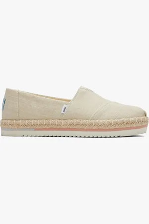 TOMS Womens ALPARGATA PLATFORM ROPE Ladies Slip-On Canvas Espadrilles Natural - - Size UK 5.5