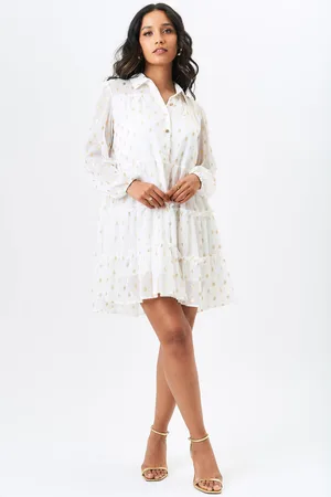 Gini London Womens Foil Print Smock Shirt Dress - - Size 8 UK