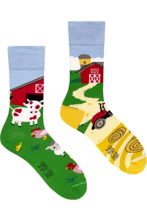 Spox Sox Unisex - Mens & Ladies Mismatched Novelty Odd Socks - Farm - Cotton - Size UK 11-12.5