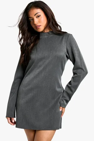 Boohoo Womens Petite High Neck Woven Tailored Shift Dress - - Size 14 UK