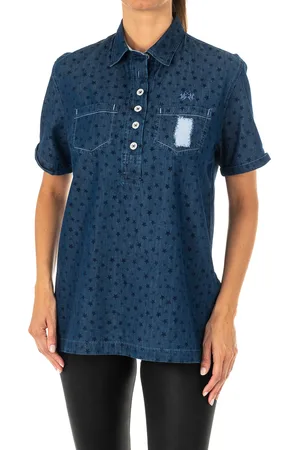 La Martina Womens short sleeve lapel collar shirt LWC007 - Cotton - Size Small