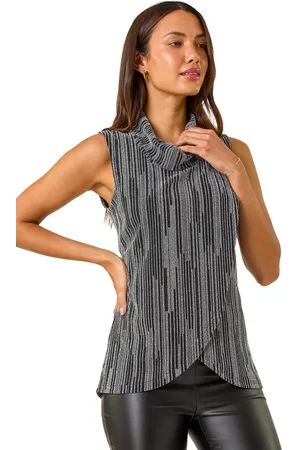 Roman Womens Shimmer Line Cowl Neck Tunic Top - - Size 18 UK