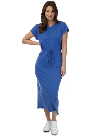 ONLY Womens May Life Stripe Jersey Midi Dress in Cotton - Size 8 UK