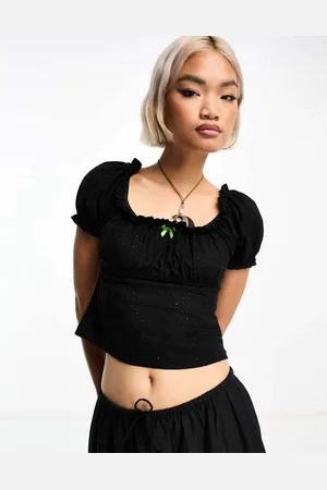 Reclaimed Womens puff sleeve prairie top- - Size 8 UK