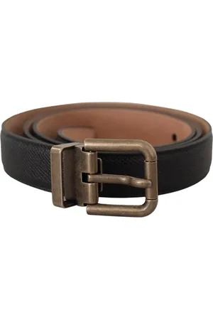 Dolce & Gabbana Mens Brown Backed Leather Brass Buckle Belt - Size 95 cm