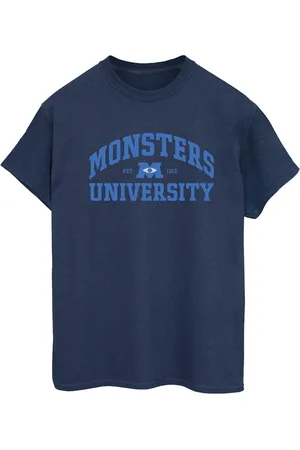 Disney Womens/Ladies Monsters University Logo Cotton Boyfriend T-Shirt ( Blue) - Size Medium