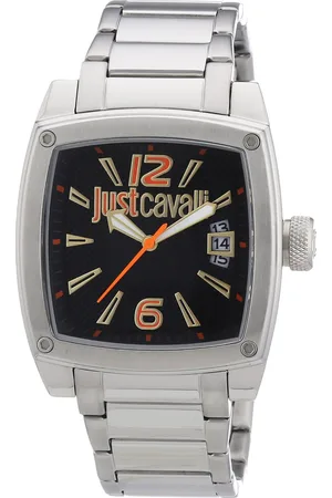 Roberto Cavalli Mens Pulp Watch Stainless Steel Bracelet Black Dial - One Size