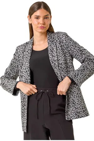 Roman Womens Animal Print Stretch Jacket - - Size 10 UK
