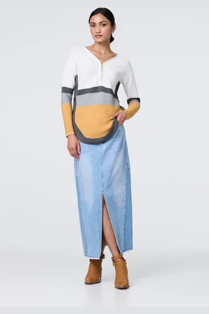 Izabel London Womens Colour Block Zip Detail V-Neck Jumper - Size 18 UK