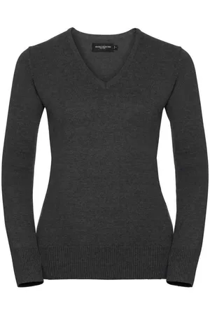 Russell Athletic Collection Womens/Ladies Marl V Neck Sweatshirt - Size 4XL