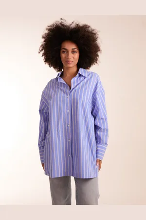 Blue Vanilla Womens Oversized Pinstripe Shirt - Size Small/Medium