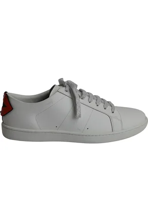 Saint Laurent Pre-owned Womens Lips Classic Court Sneakers in Leather Leather (archived) - Size UK 7