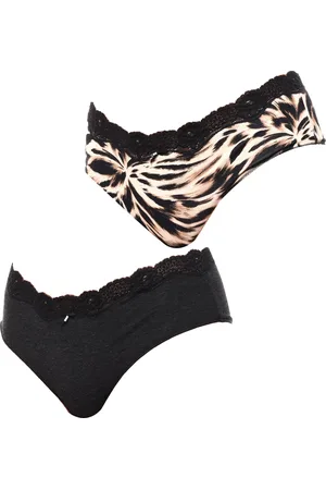 Janira Womens Pack of 2 Shorty Coquettes Thongs 1031025 women - - Size Small