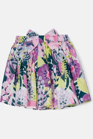Angel & Rocket Girls Darcy Lavender Print Tiered Skirt - - Size 10Y