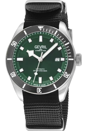 Gevril Mens Yorkville Swiss Automatic Sellita SW200 Green Dial steel Watch - - One Size