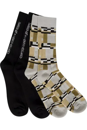 Dare 2B Unisex Adult Henry Holland Socks Set (Pack of 2) (Black/Beige/Grey) - - Size UK 3-6