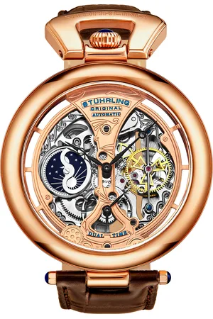 Stuhrling Mens Gold Emperor’s Grandeur Automatic 49mm Skeleton - One Size