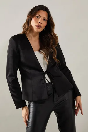 wallis Womens Tie Detail Jacket - - Size 10 UK