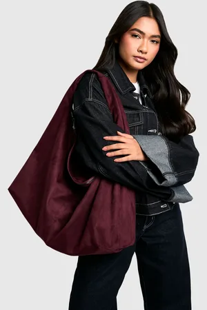 Boohoo Womens Faux Suede Oversized Slouchy Shoulder Bag - - One Size