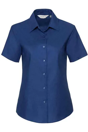 Russell Athletic Collection Womens/Ladies Oxford Short-Sleeved Shirt (Bright Royal Blue) - - Size 4XL