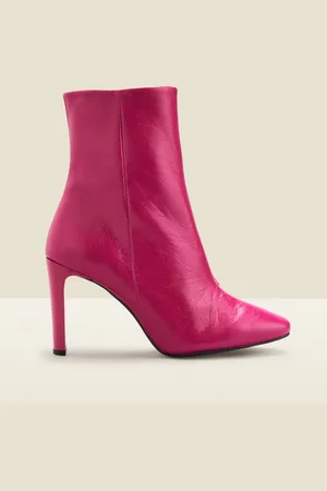 Sosandar Womens Riley Hot Leather Slim Heel Ankle Boot - Size UK 5