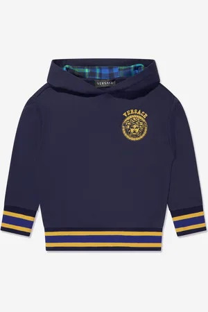 VERSACE Boys Medusa Logo Hoodie in Navy - - Size 12Y