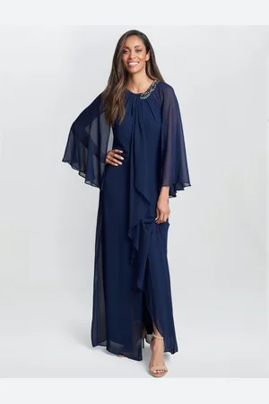 Gina Bacconi Womens Polly Maxi Halter Neck Dress With Embellishment And Capelet Sleeves - - Size 14 UK