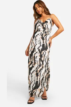 Boohoo Womens Petite Abstract Chiffon Maxi Dress - - Size 14 UK