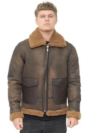 Infinity Mens Antique B3 Sheepskin Jacket-Aviles - - Size X-Small