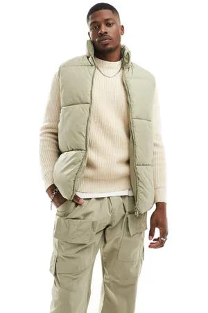 ASOS Mens puffer gilet in sage- - Size 2XS