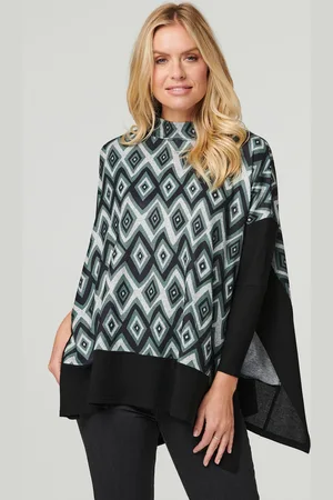 Izabel London Womens Ikat Print High Neck Oversized Top - Size 12 UK