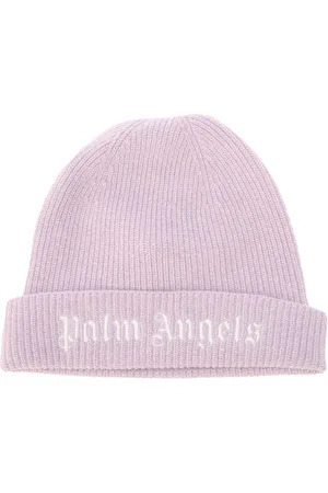 Palm Angels Girls Accessories Juniors Knit Logo Beanie in Lilac - - One Size