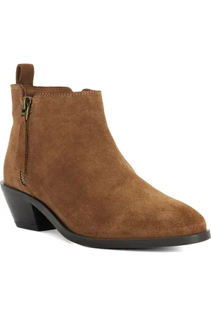 Dune Womens Ladies Pear - Stacked Heel Suede Boots - - Size UK 3