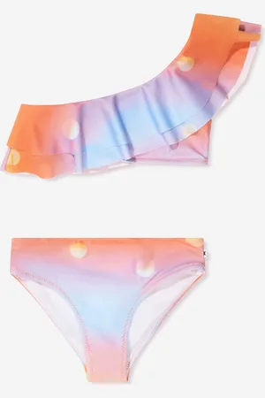 Molo Girls Sun Print Nikkie Asymmetrical Bikini In - Size 3-4Y