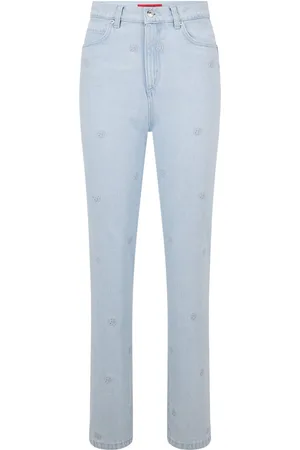 HUGO BOSS Womens Gayang Relaxed-Fit Jeans in Denim - Size 27W/32L