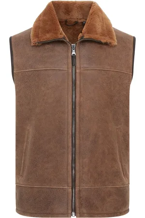 Infinity Mens Aviator Shearling Bomber Gilet - Ambler Sheepskin - Size 2XL