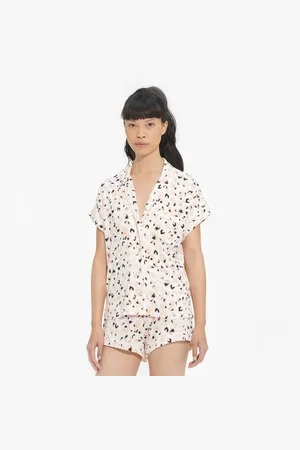 UGG UGG AMELIA II Womens Pyjama Set Cream Painted Leopard - - Size UK 14-16