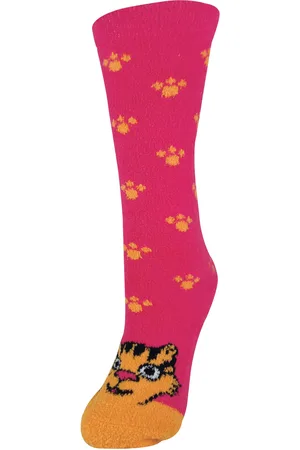 Sock Snob Ladies / Womens Fluffy Non Slip Slipper Socks with Animal Designs - Nylon - Size 4-6.5