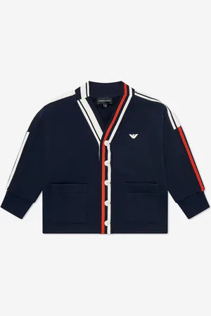 Emporio Armani Boys Logo Cardigan in Navy - - Size 12Y