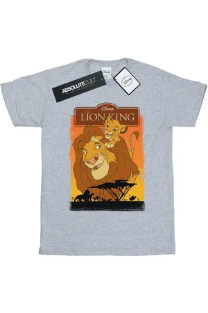 Disney Mens The Lion King Simba And Mufasa T-Shirt (Sports Grey) - Cotton - Size Large