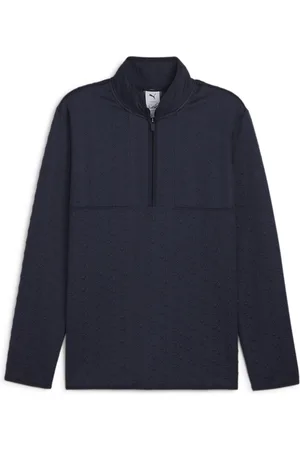 PUMA X ARNOLD PALMER Mens Jacquard Quarter-Zip Top - - Size Small