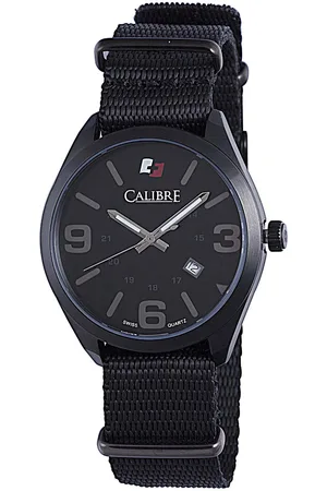Calibre Mens Trooper Swiss Made Movement Watch Canvas Strap Dial - One Size