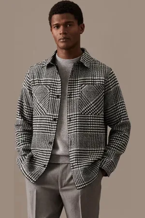 Autograph Mens Wool Blend Overshirt Check - Size Small