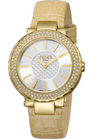 Ferre Womens FM1L058L0021 Gold Watch/Strap, Silver Dial - - One Size