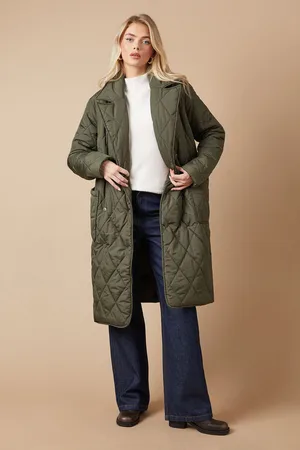 Oasis Womens Quilted Diamond Puffer Coat - - Size 6 UK