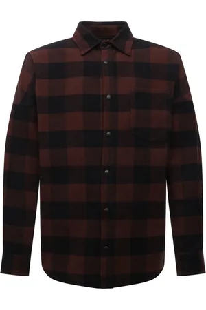 Palm Angels Mens Classic Logo Flannel Overshirt Jacket Cotton - Size Medium