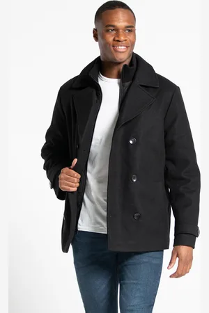 Tokyo Laundry Mens Faux Wool Double Breasted Coat - - Size Small