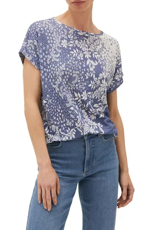 Phase Eight Womens Nina Print Linen Top - - Size 8 UK