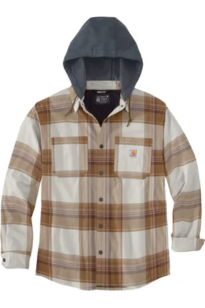 Carhartt Mens Flannel Sherpa Lined Hooded Shirt Jacket - - Size Small